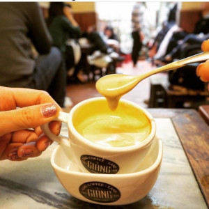 Classic Vietnamese egg coffee at Cafe Giang, the birthplace of ca phe trung in Hanoi