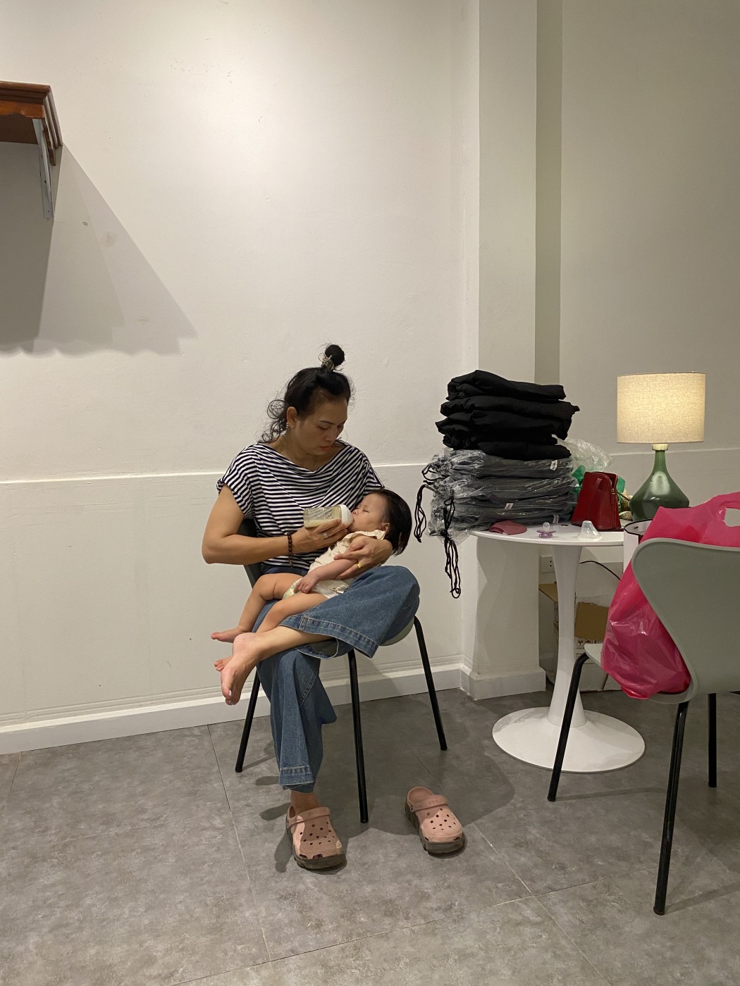 My mom and daughter during renovation